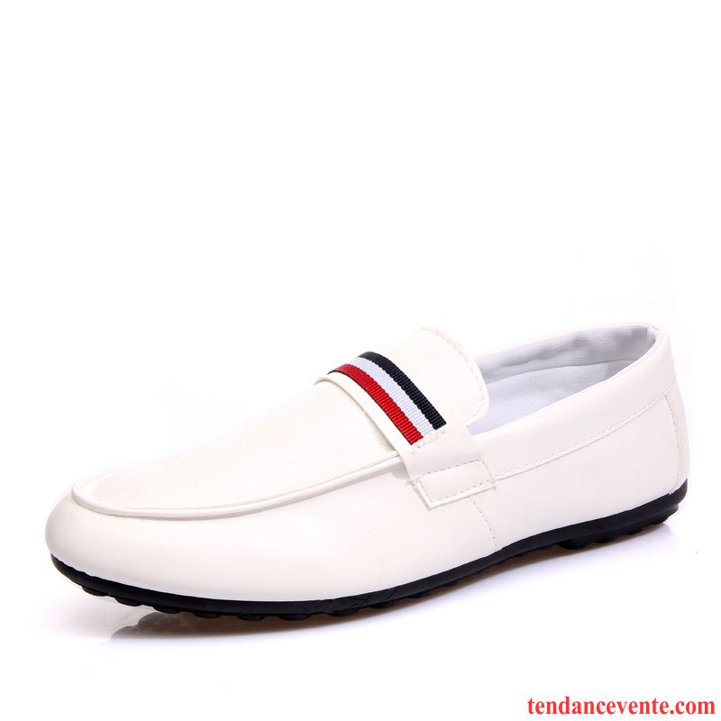 Mocassin Mode Homme Chauds Homme Paresseux Derbies Décontractée Slip-on Hiver Tendance Blanc Angleterre