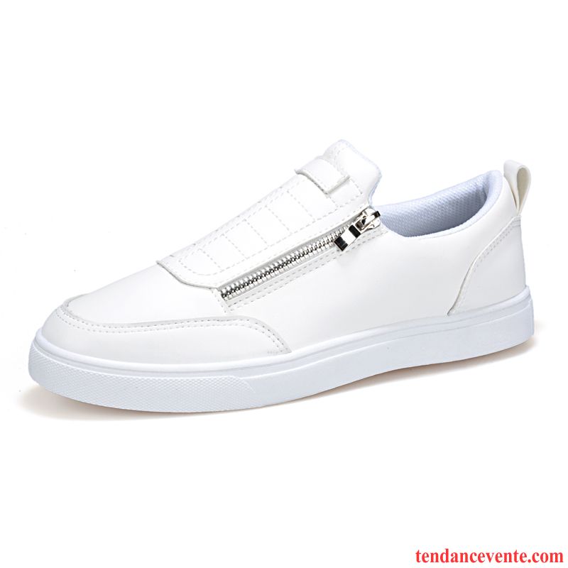 Mocassin Noir Vernis Homme Homme Chaussures De Skate Décontractée Printemps Blanc Noir Paresseux Tendance Slip-on En Cuir Plates Pas Cher