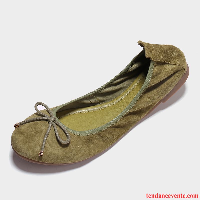 Mocassins Femme Enceintes Été Semelle Doux Derbies Arc Printemps Vert Clair