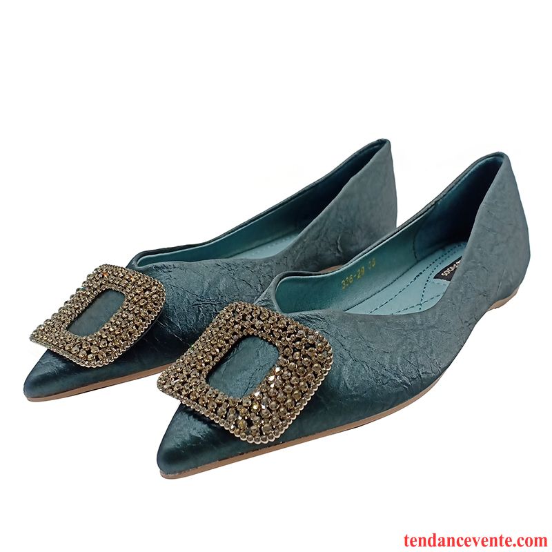 Mocassins Femme L'automne Plates Printemps Semelle Doux Derbies En Cuir Bleu Clair