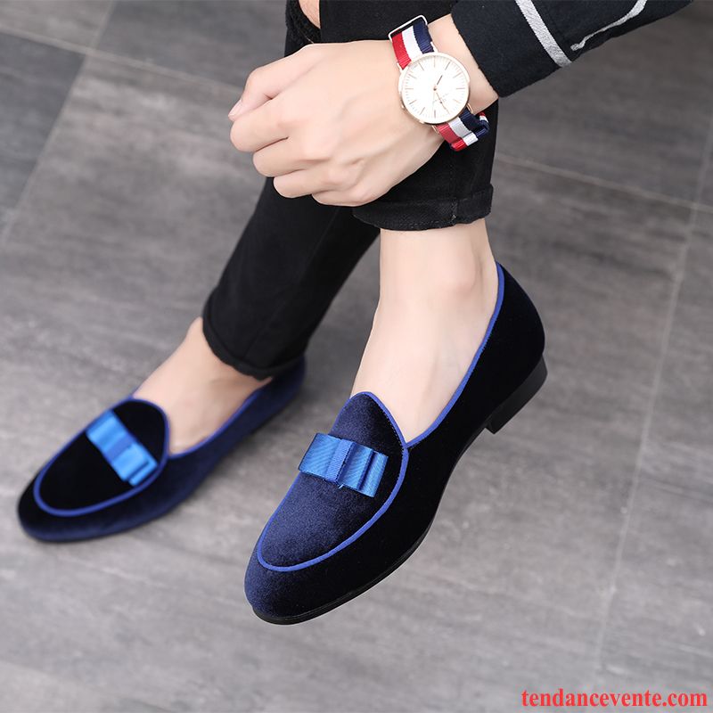 Mocassins Homme Derbies Été Pointe Pointue Tendance Printemps Tous Les Assortis Bleu