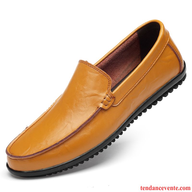 Mocassins Homme Personnalité Angleterre Creux Guipure Décontractée Paresseux Tendance Jaune