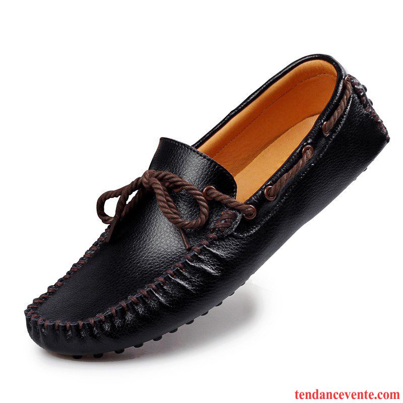 Mocassins Homme Suture Tendance Paresseux Respirant Derbies Été Noir