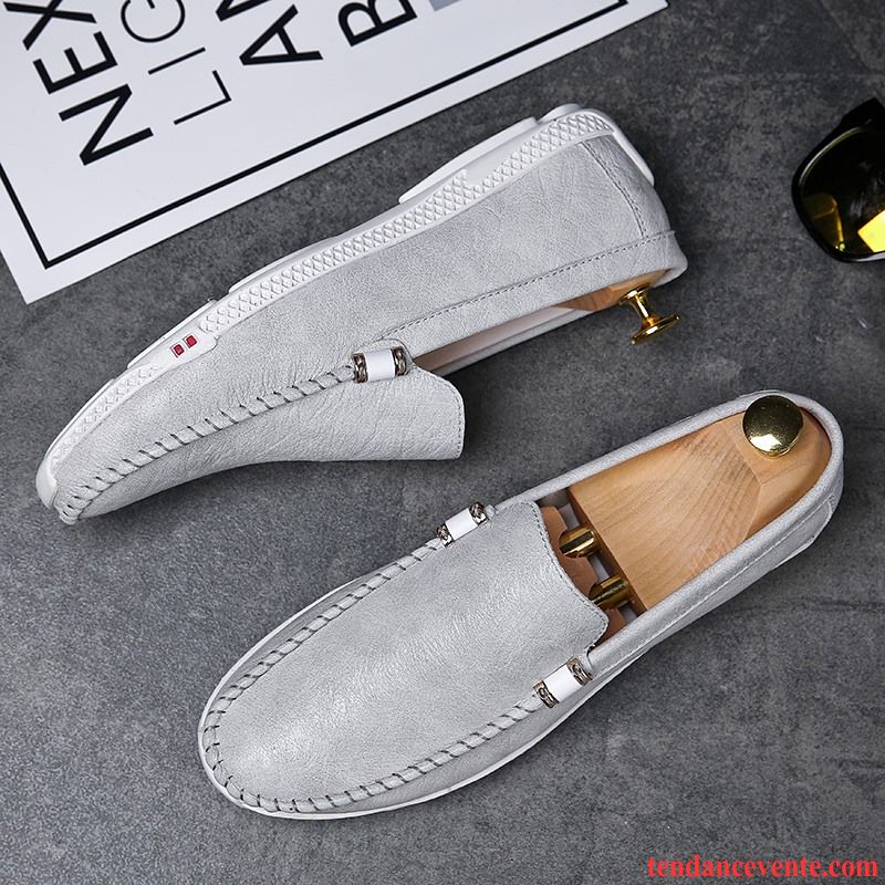 Mocassins Homme Tendance Derbies Été Respirant Semelle Doux Décontractée Gris