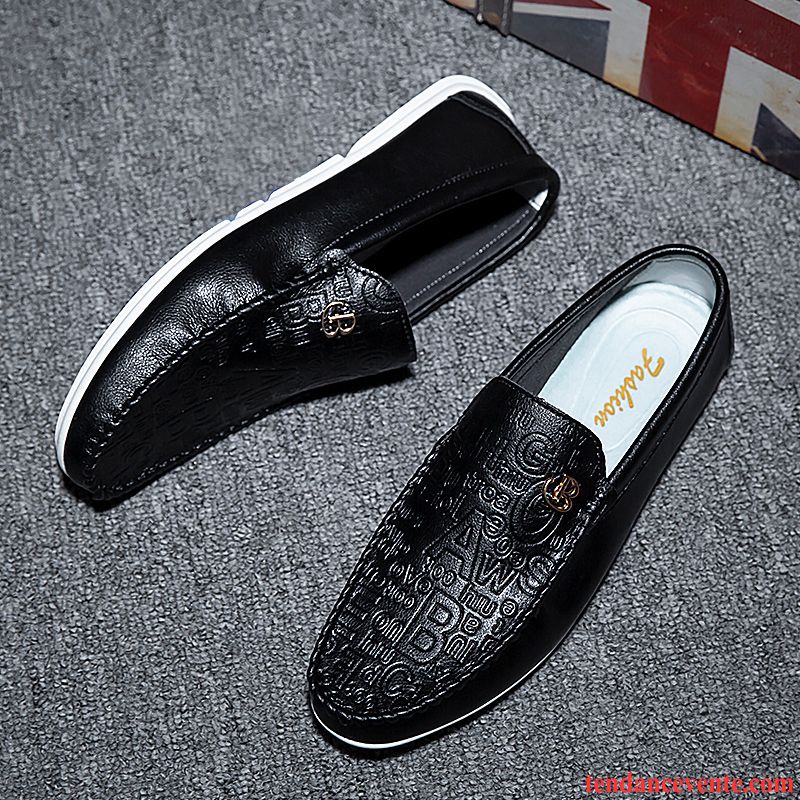 Mocassins Homme Été Derbies Slip-on Paresseux Respirant Populaire Blanc Noir