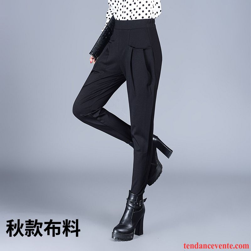 Mode Pantalon Femme Renforcé Hiver Taillissime Forme Haute Cintrée L'automne Baggy Maigre Pantalon Harlan Femme Noir Plus De Velours