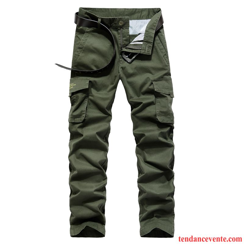 Pantalon Cargo Homme Multi-poche Bureau Taillissime Pantalons Baggy Printemps Vert