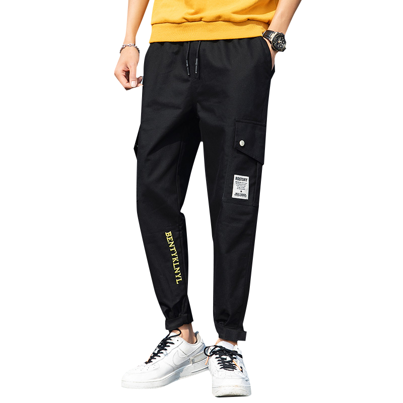 Pantalon Cargo Homme Printemps Bureau Baggy Été Sport Maigre Noir