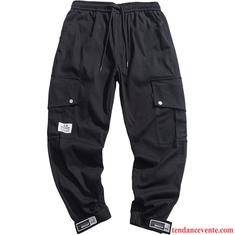 Pantalon Cargo Homme Sport Décontractée Irrégulier Printemps Baggy Bureau Noir