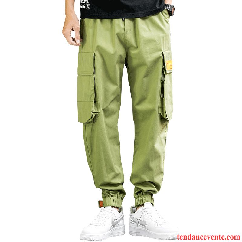 Pantalon Cargo Homme Sport Tendance Baggy Printemps Décontractée Bureau Vert