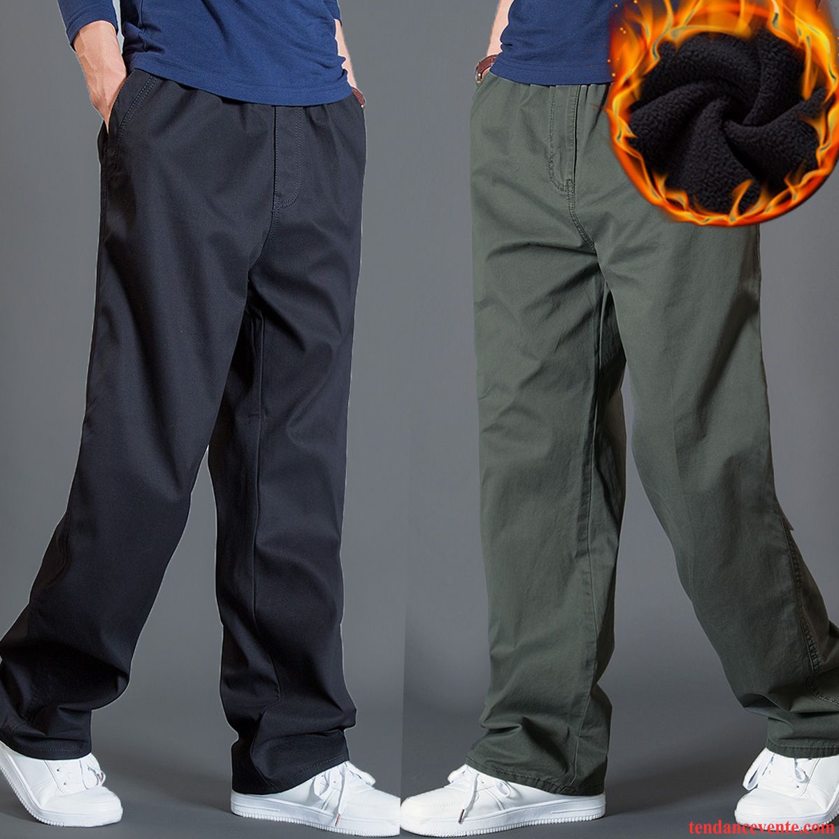 Pantalon Coton Homme Épais Baggy Homme Taillissime Plus De Velours Gros Bureau L'automne Élastique Hiver Chauds Pas Cher