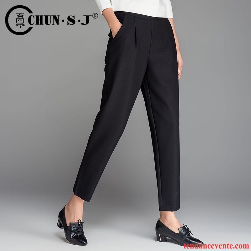 Pantalon Femme Taille Basse Neuvième Pantalon Baggy Hiver Costume Rayé Femme Harlan Décontractée L'automne Taillissime Noir