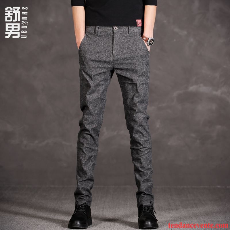 Pantalon Hiver Homme Slim Gris Tendance Jeunesse Maigre Homme Matelassé L'automne La Mode Noir Hiver Rouge Pas Cher