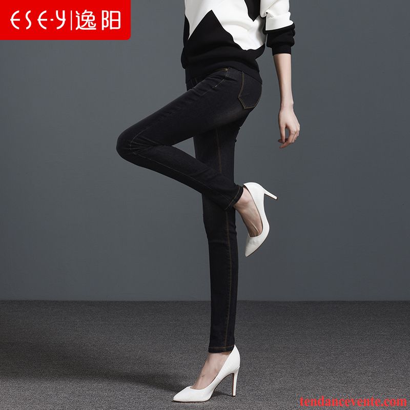 Pantalon Slim Femme Noir Noir Mince Hiver Pantalons Crayon Femme L'automne Slim Maigre Neige Vente