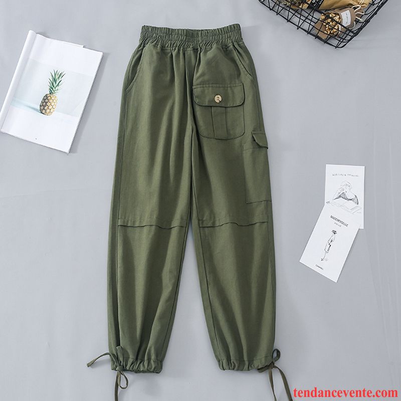 Pantalons Femme Bureau Baggy Printemps Mince Décontractée Étudiant Vert
