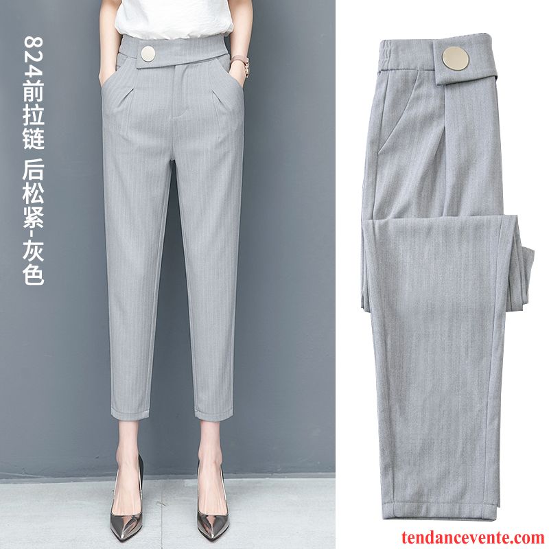 Pantalons Femme Costume Légère Mode Été Mince Harlan Gris