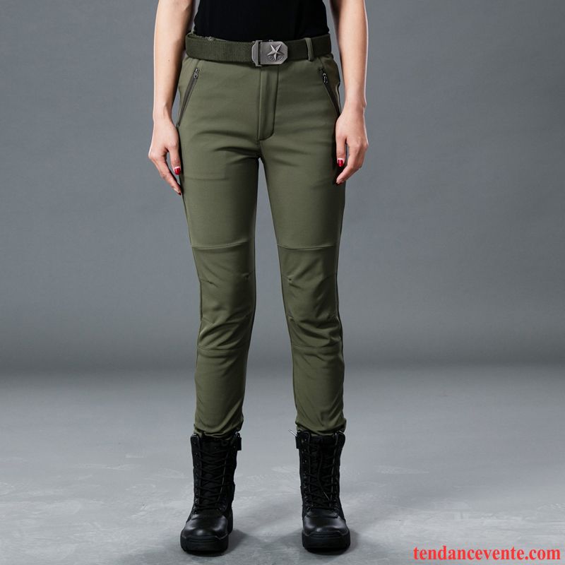 Pantalons Femme Coupe-vent Imperméable L'automne Camouflage Renforcé Hiver Vert
