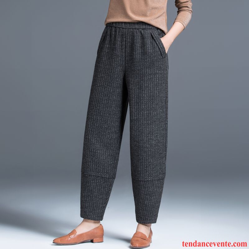 Pantalons Femme Forme Haute Cintrée Harlan Mince Baggy L'automne Gris