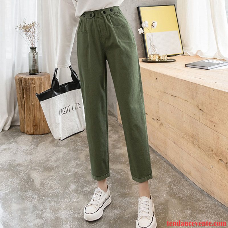 Pantalons Femme Été Printemps Bureau Harlan Jambe Droite Décontractée Vert