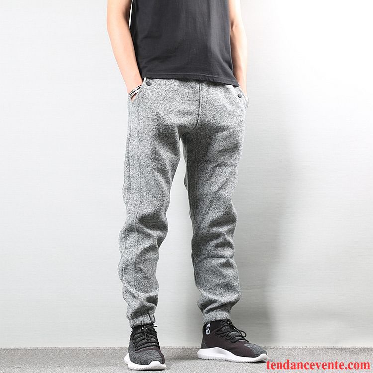 Pantalons Homme Hiver De Laine Harlan Plus De Velours Chauds Tendance Gris Clair