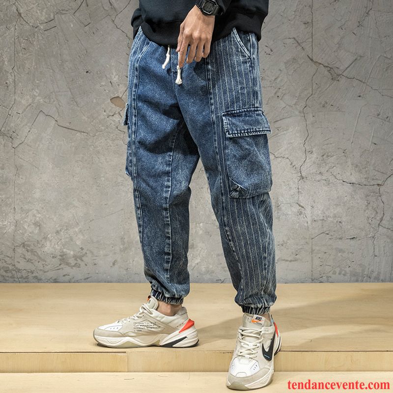 Pantalons Homme Multi-poche Jeans Harlan Tendance Décontractée Gros Bleu