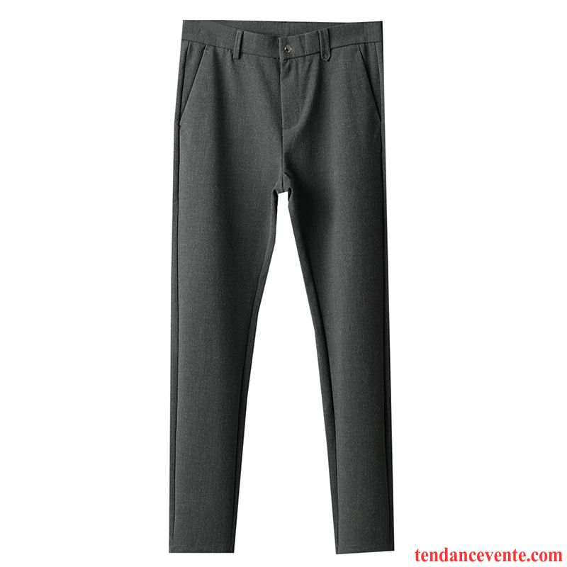 Pantalons Homme Slim Jambe Droite Hiver Racé De Travail L'automne Gris Foncé