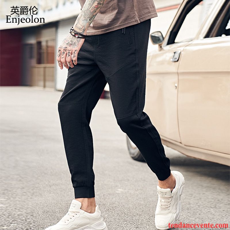 Pantalons Homme Sport Légère Été Tendance Décontractée Noir