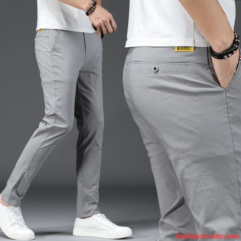 Pantalons Homme Tendance Slim Ultra Légère Été Gris