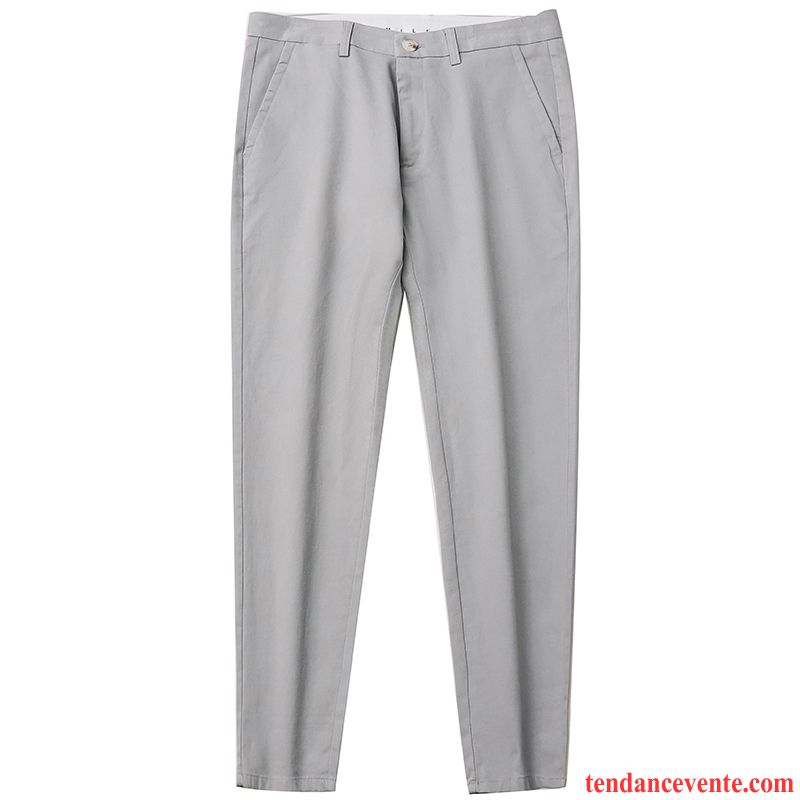 Pantalons Homme Tous Les Assortis Neuvième Pantalon Jambe Droite Printemps Tendance Slim Gris