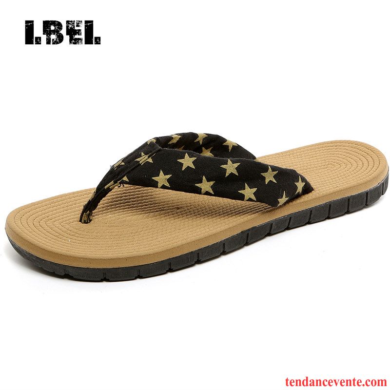 Pantoufle En Cuir Homme Homme Personnalité Plage Tendance Simple Chaussons Sandales Étudiant Angleterre Antidérapant Décontractée Été Neige