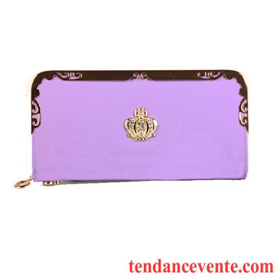 Portefeuille Femme Grande Capacité Pochette Petit Fermeture Éclair Portefeuilles Longue Section Violet