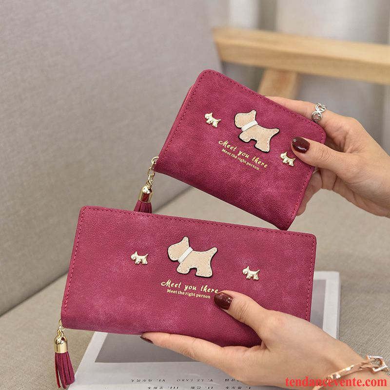 Portefeuille Femme Le Nouveau Longue Section Pochette Petit Fermeture Éclair Rose