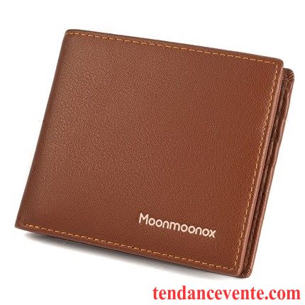 Portefeuille Homme Peau Douce Loisir Portefeuilles La Coupe Transversale Mode Petit Marron Clair