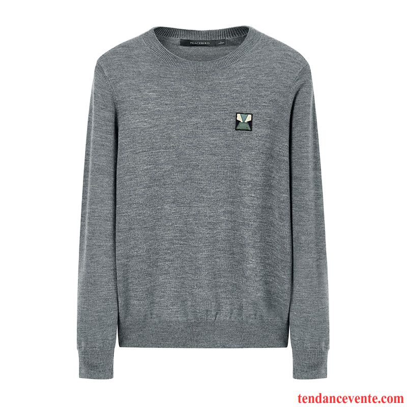 Pull Noir Col V Homme Hiver Pull Homme Slim Pullovers Gris Blé