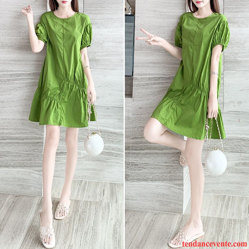 Robes Femme Courte Tempérament Été Ultra Vert