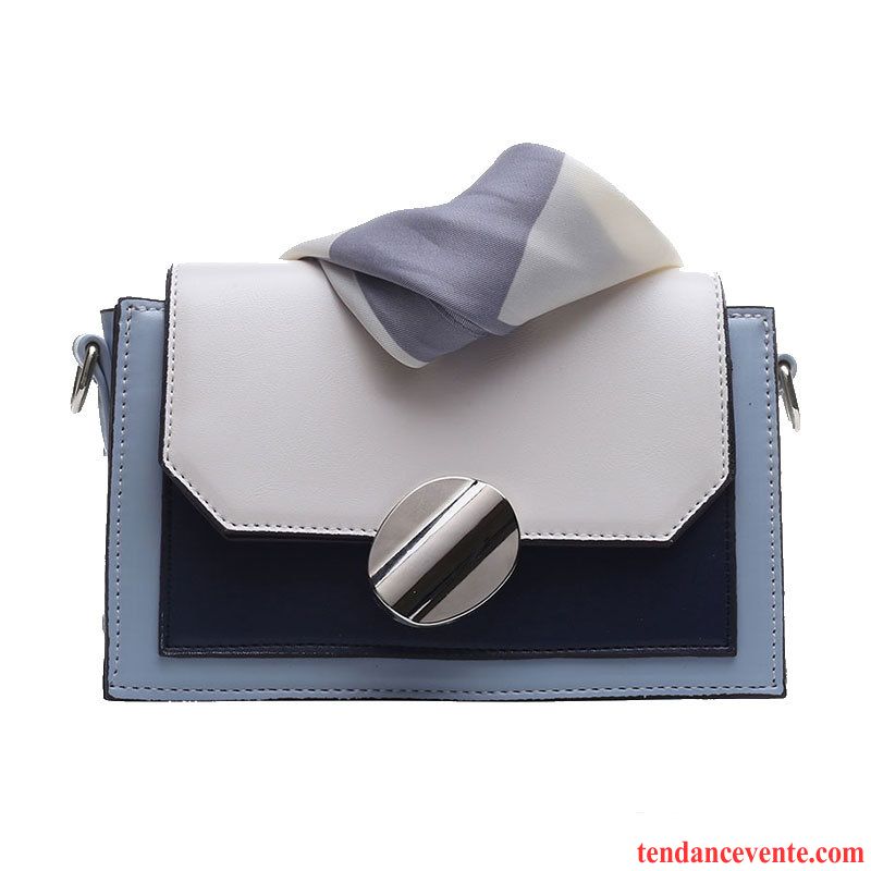 Sac À Bandoulière Femme All-match Sac De Messager Le Nouveau Texture Mode Écharpe Bleu