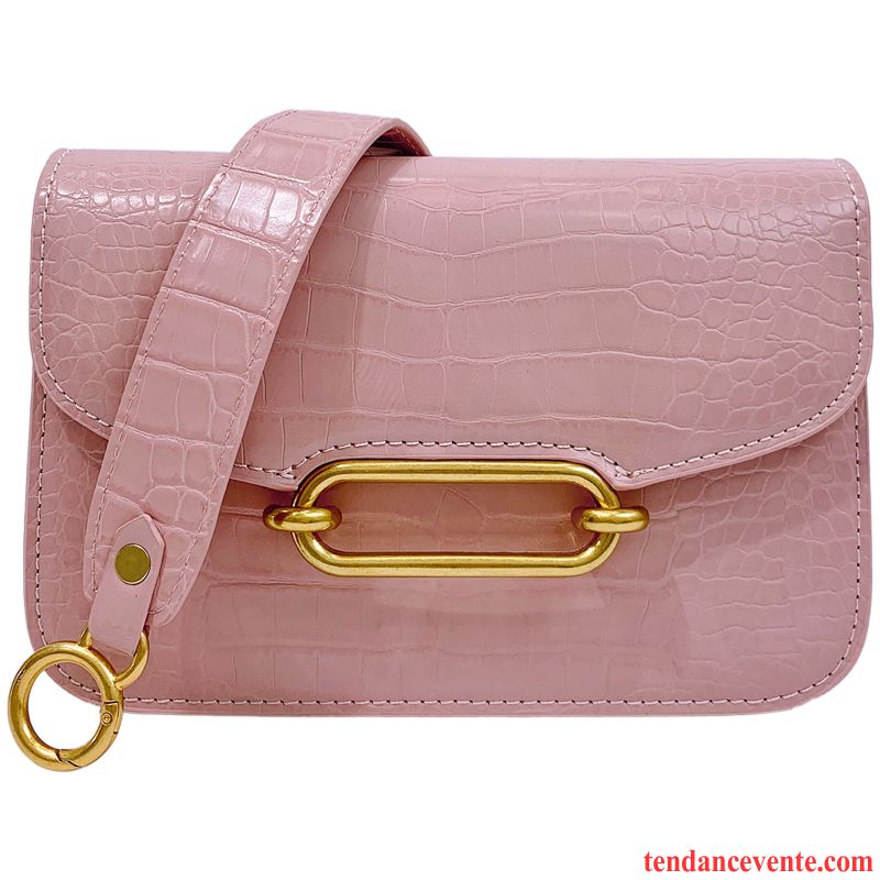 Sac À Bandoulière Femme Mode Sac À Main Petit Crocodile Modèle Le Nouveau Rose