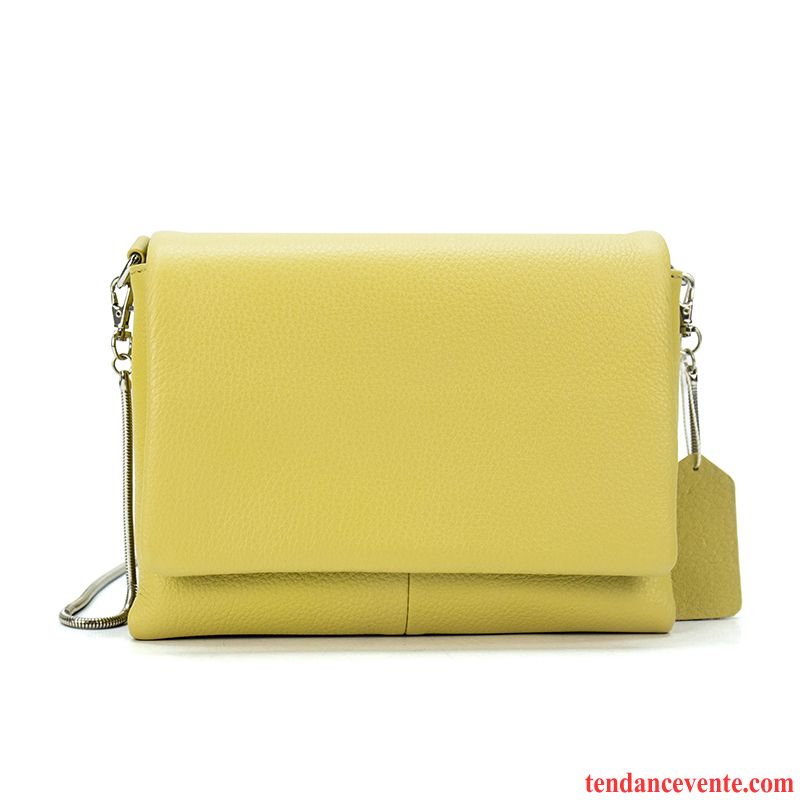 Sac À Bandoulière Femme Petit Le Nouveau Vent Parfumé Tendance Cuir Véritable Tempérament Jaune