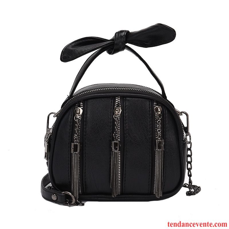 Sac À Bandoulière Femme Petit Tassel Chaîne Mode Jeunesse Arc Noir