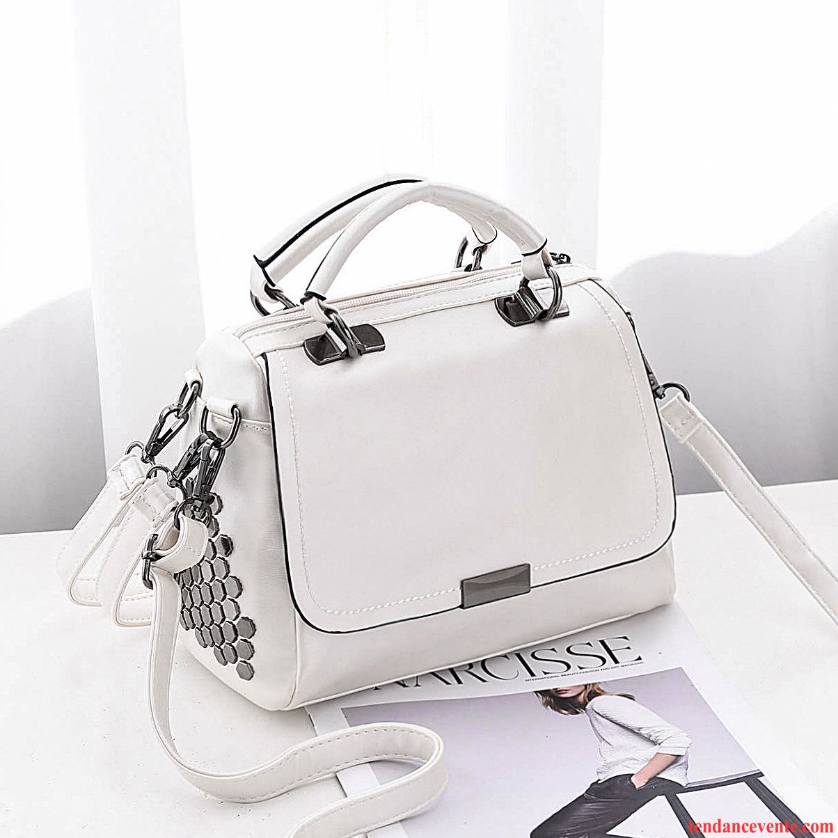 Sac À Bandoulière Femme Rétro Printemps Sac À Main All-match Sac Poitrine Petit Blanc