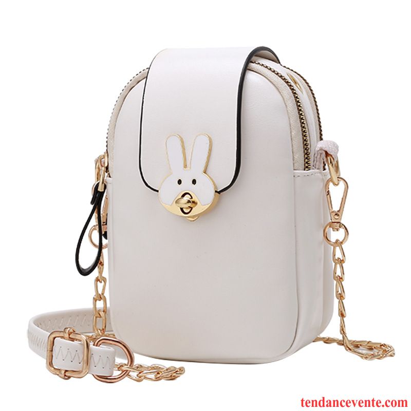 Sac À Bandoulière Femme Téléphone Portable All-match Été Mignonne Le Nouveau Lapin Blanc