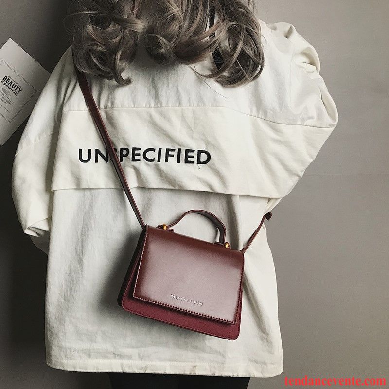 Sac À Bandoulière Femme Vent Parfumé Le Nouveau Réseau Petit Grande Capacité Sac De Messager Bordeaux Rouge