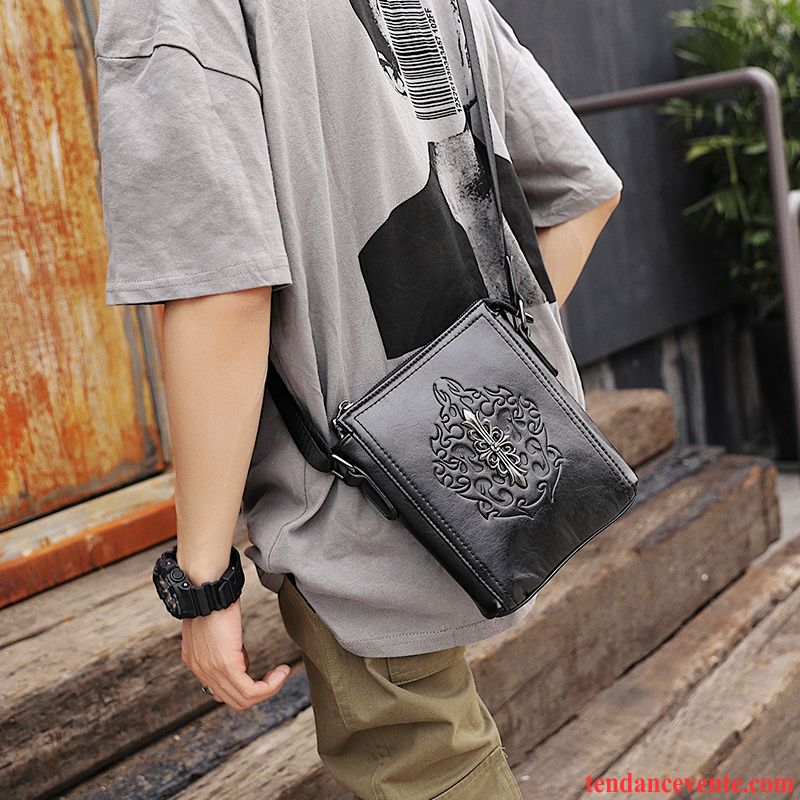 Sac À Bandoulière Homme Loisir Tendance Sac À Dos Petit Œillet Sacs À Bandoulière Noir