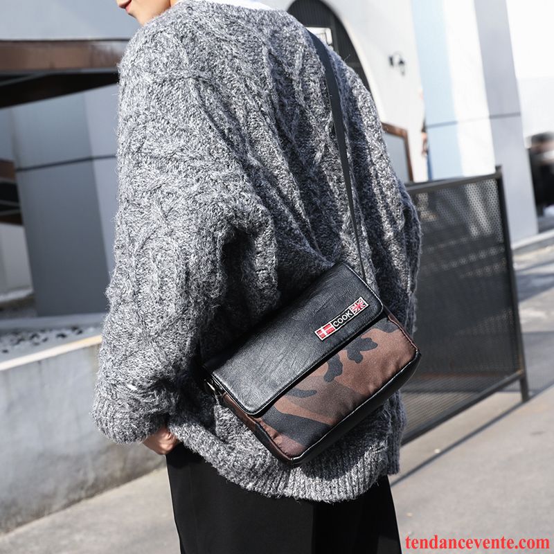 Sac À Bandoulière Homme Tendance Sacs À Bandoulière Mode Petit De Plein Air Loisir Noir