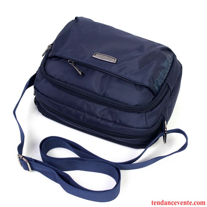 Sac À Bandoulière Homme Toile Printemps Portable La Coupe Transversale Été Loisir Bleu Marin