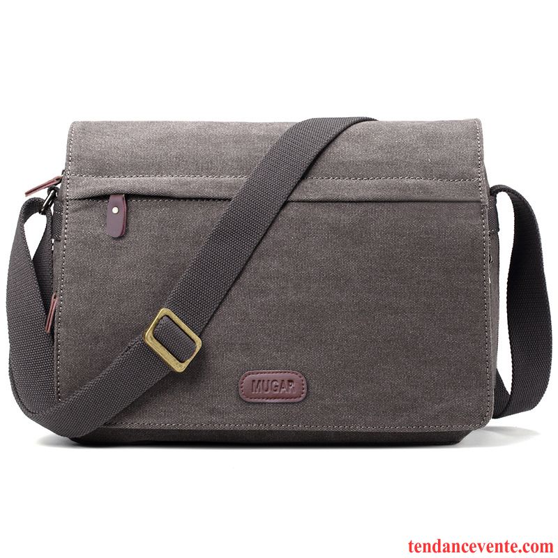 Sac À Bandoulière Homme Toile Sac De Messager Gris