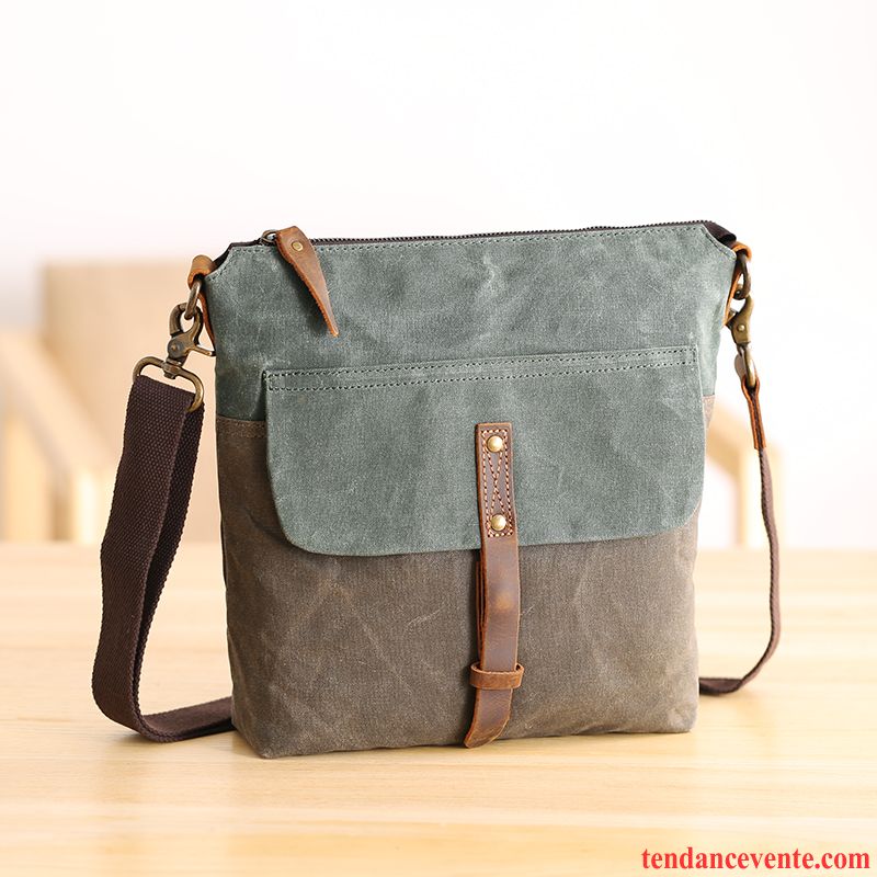 Sac À Bandoulière Homme Étanche Petit Original Sacs À Bandoulière Tendance Rétro Bleu