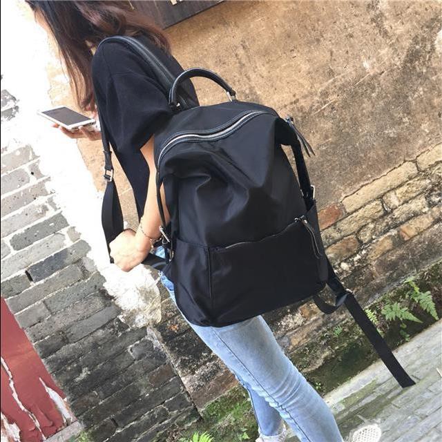 Sac À Dos Femme All-match Cartable Tissu Oxford Voyage Le Nouveau Toile Noir