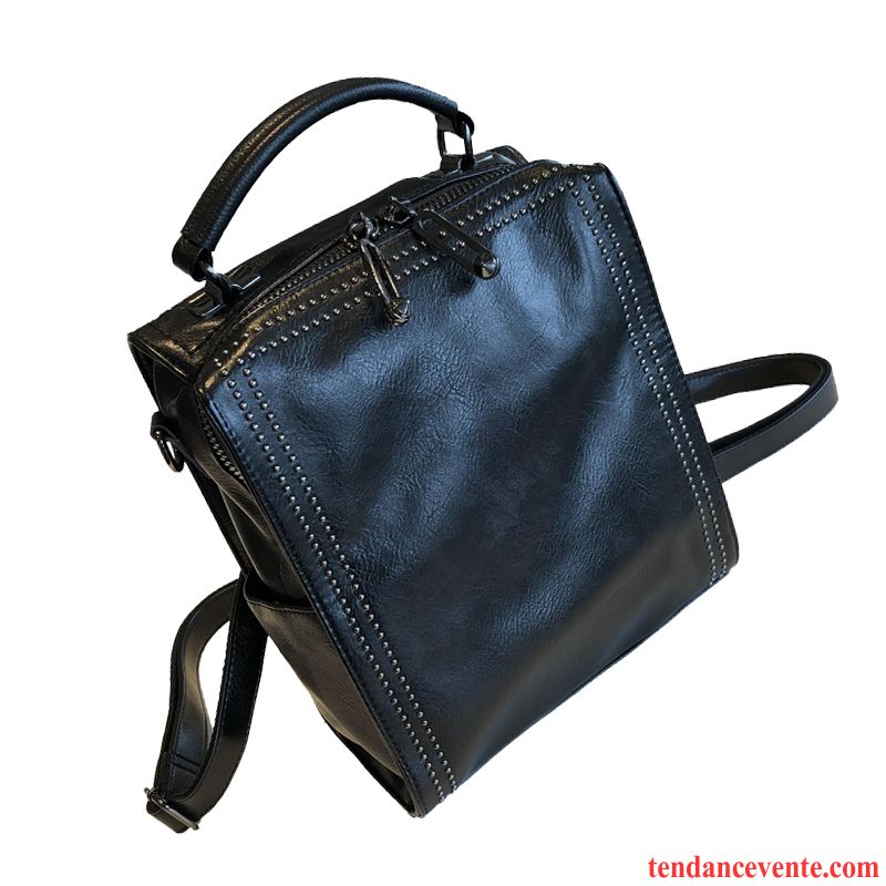 Sac À Dos Femme Multifonctions Voyage Simple Loisir Mode Tendance Noir