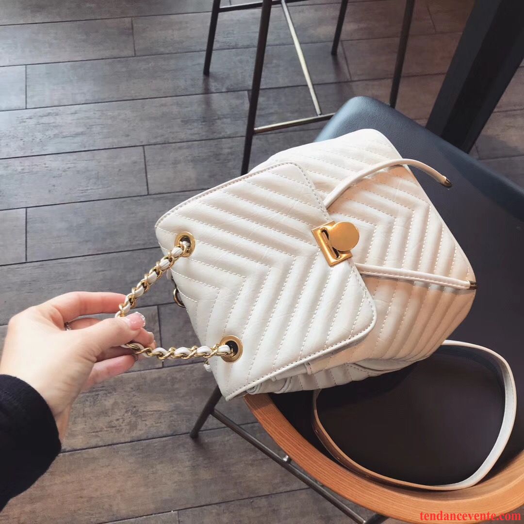 Sac À Dos Femme Réseau Le Nouveau Simple Multifonctions Petit Tendance Blanc Rouge